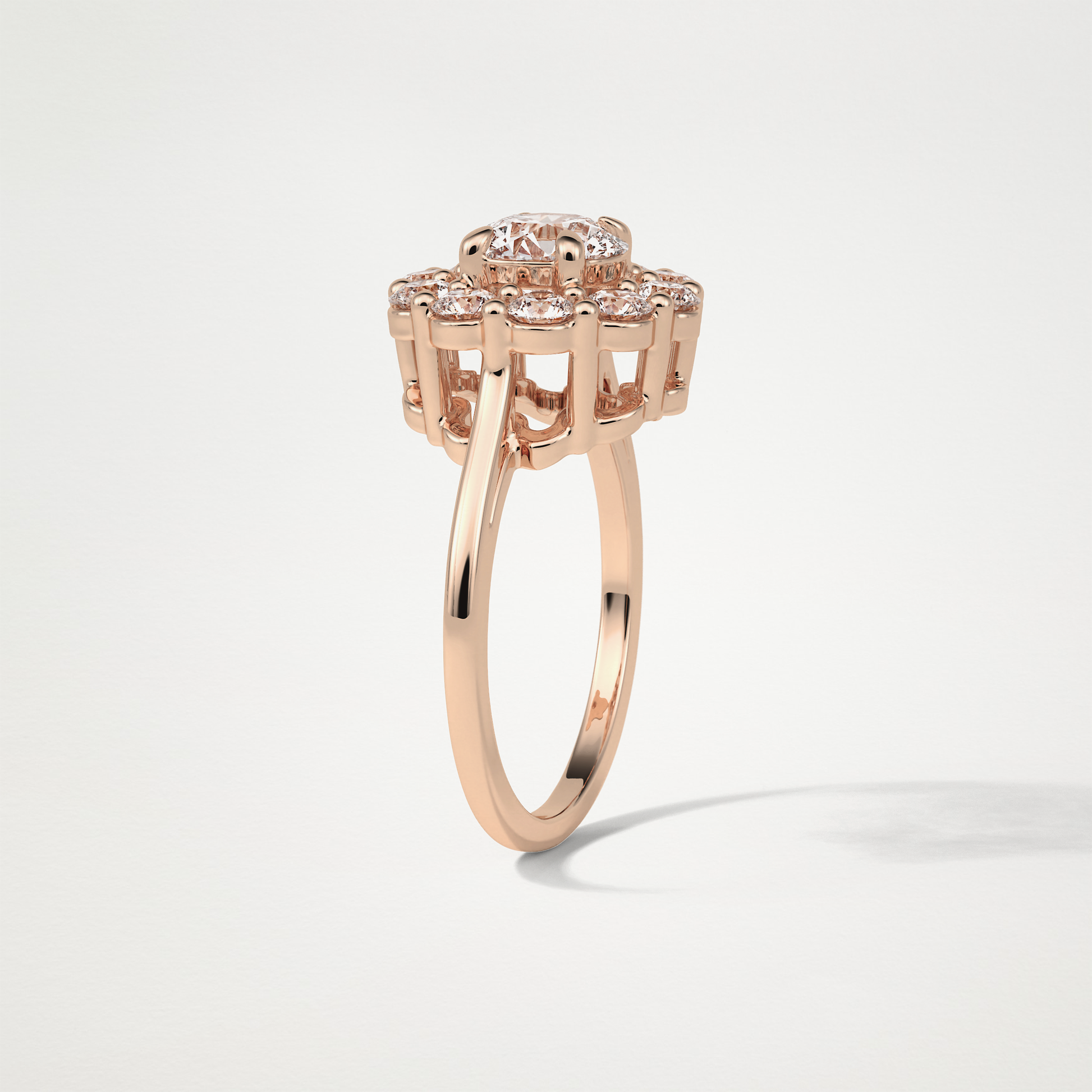 Round Halo Lab Grown Diamond Engagement Ring