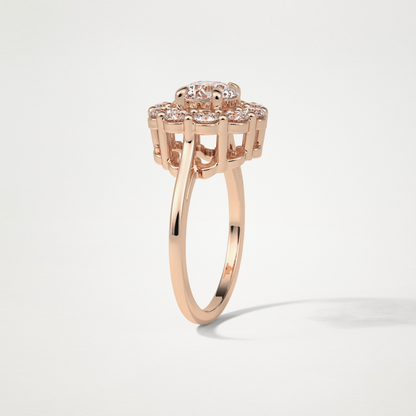 Round Halo Lab Grown Diamond Engagement Ring