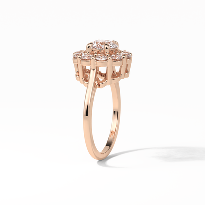 Round Halo Lab Grown Diamond Engagement Ring