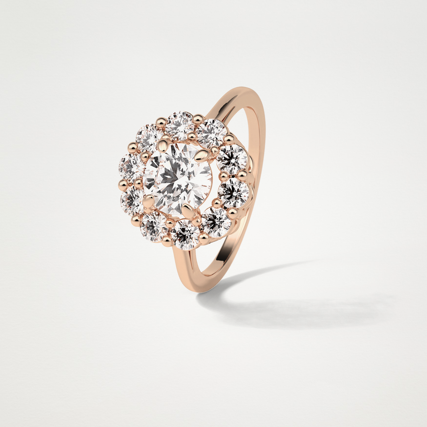 Round Halo Lab Grown Diamond Engagement Ring