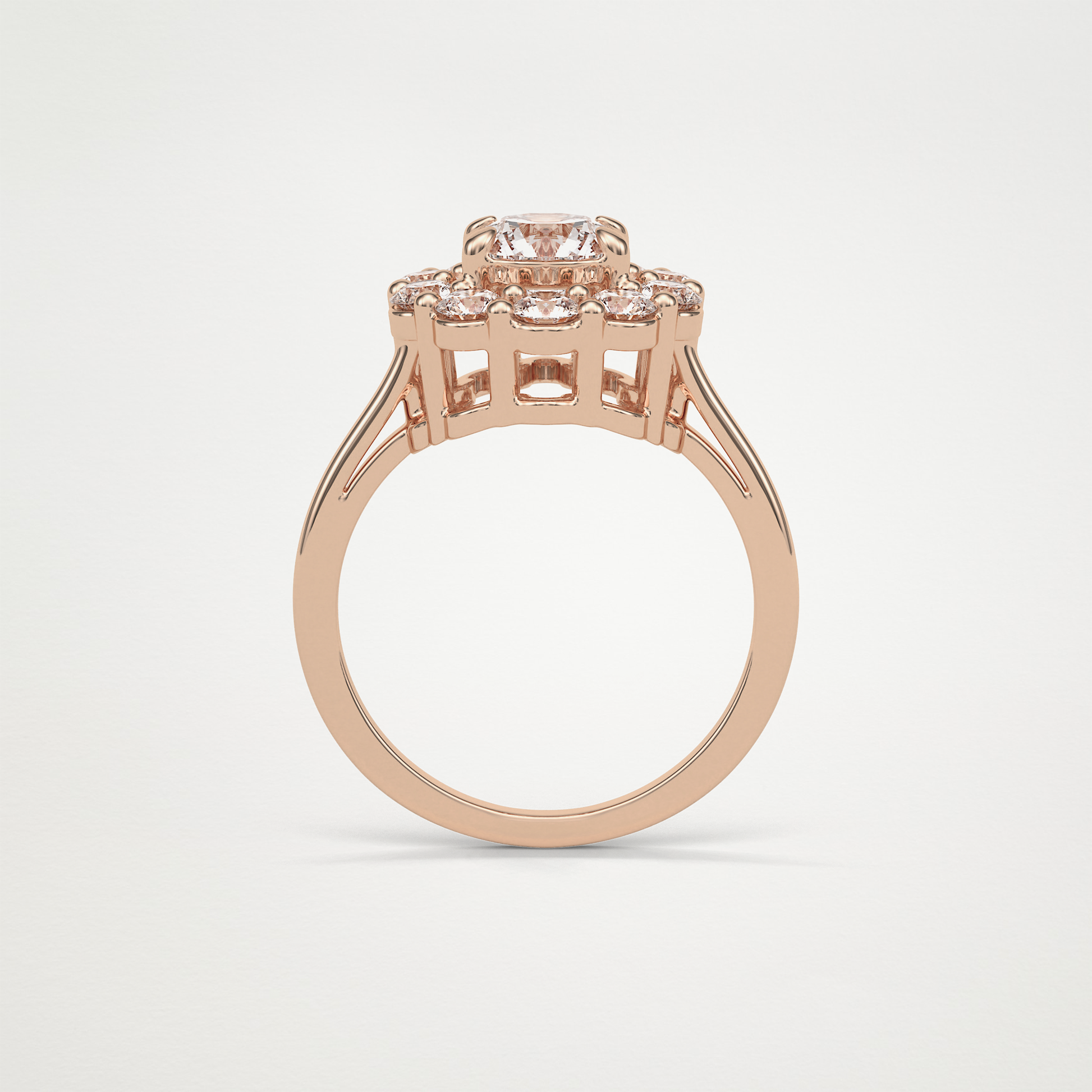 Round Halo Lab Grown Diamond Engagement Ring