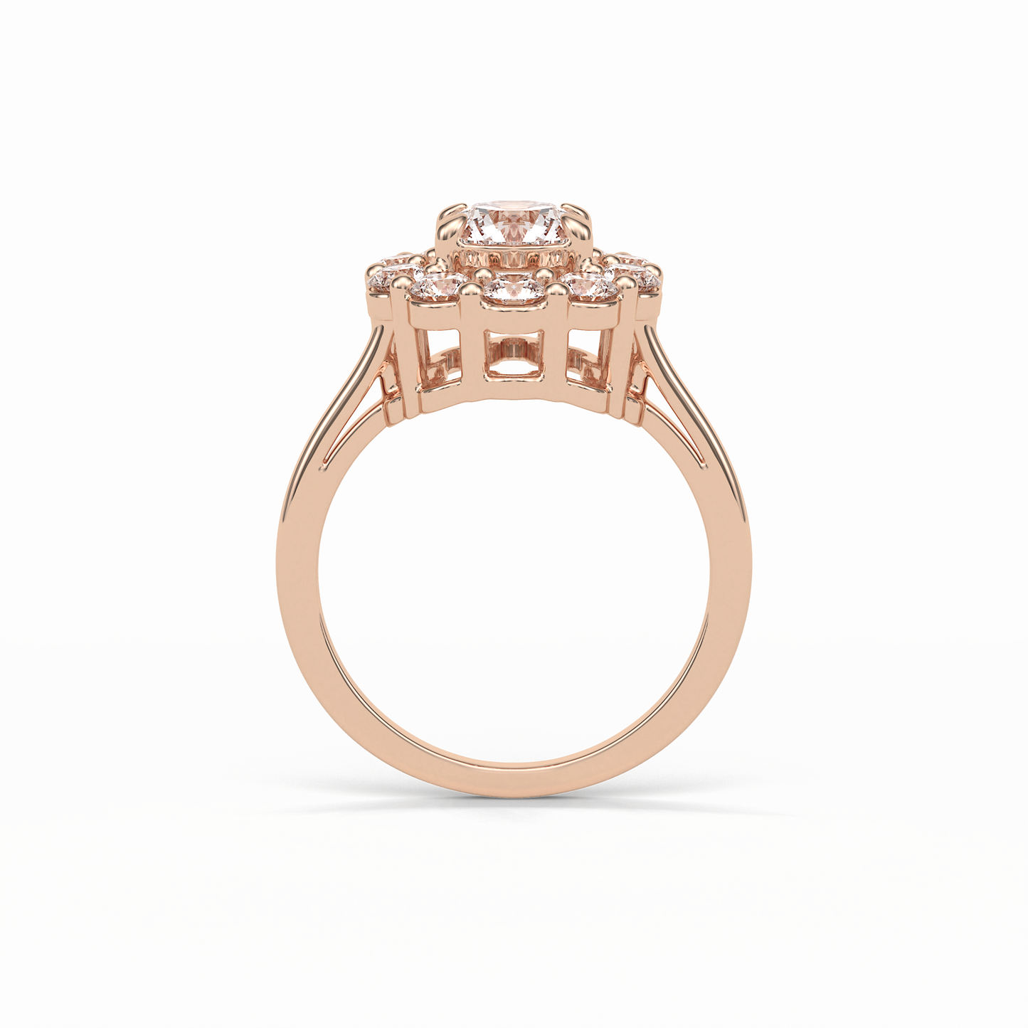 Round Halo Lab Grown Diamond Engagement Ring