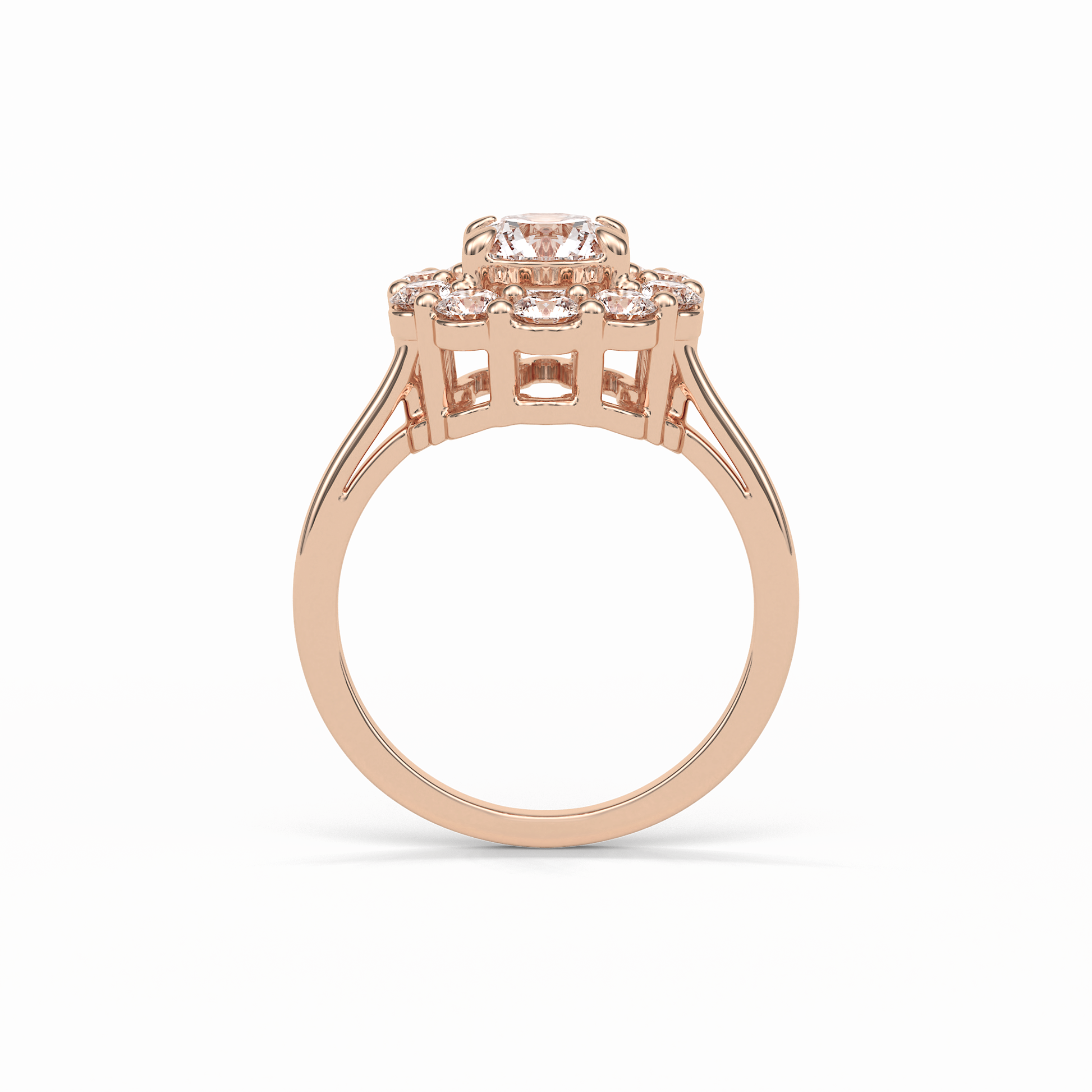 Round Halo Lab Grown Diamond Engagement Ring