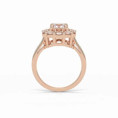 Round Halo Lab Grown Diamond Engagement Ring