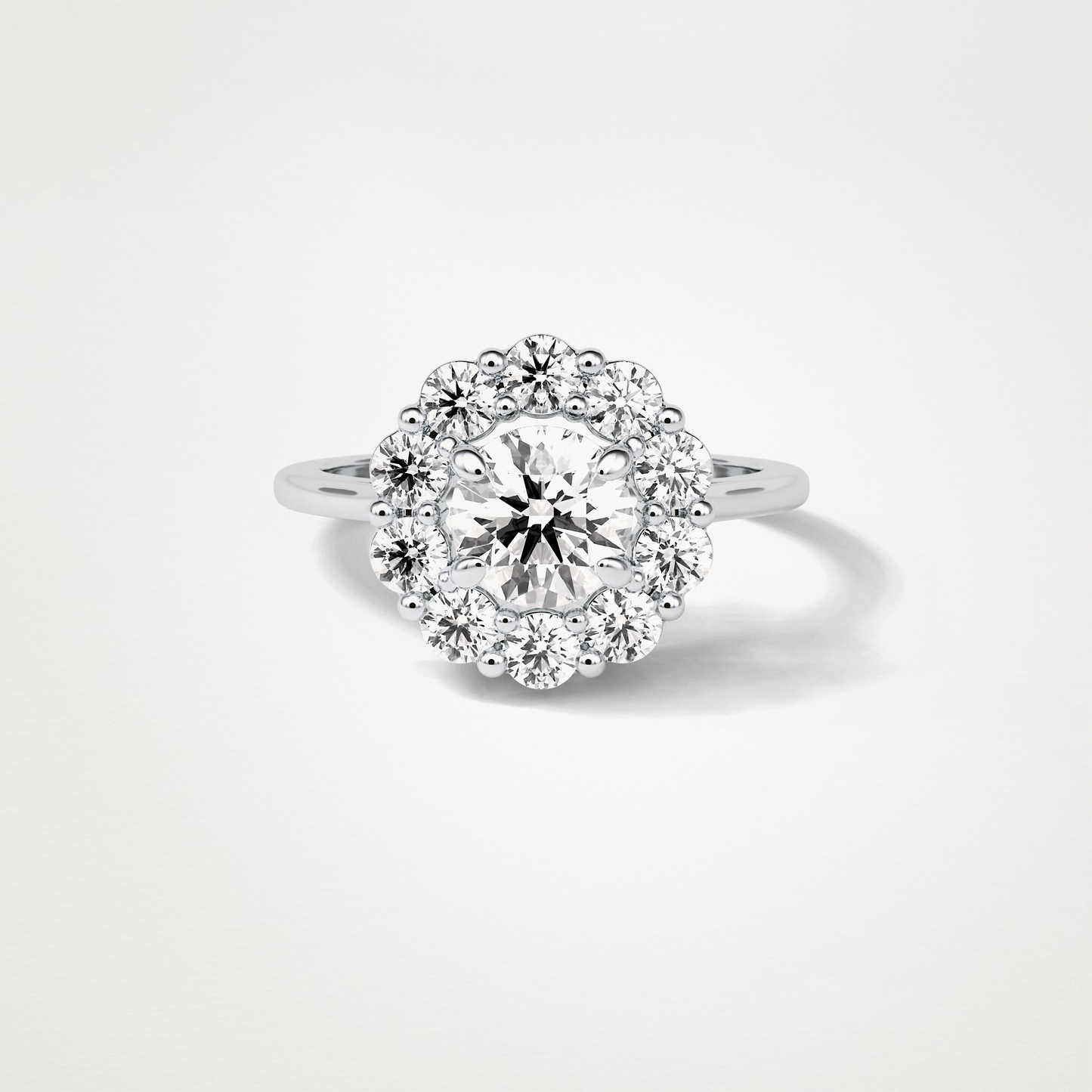 Round Halo Lab Grown Diamond Engagement Ring