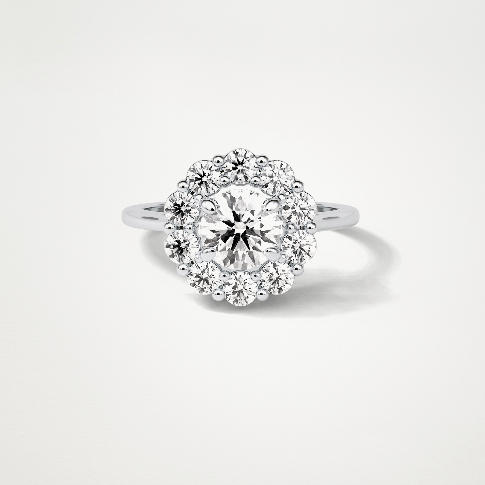 Round Halo Lab Grown Diamond Engagement Ring