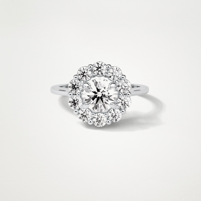 Round Halo Lab Grown Diamond Engagement Ring