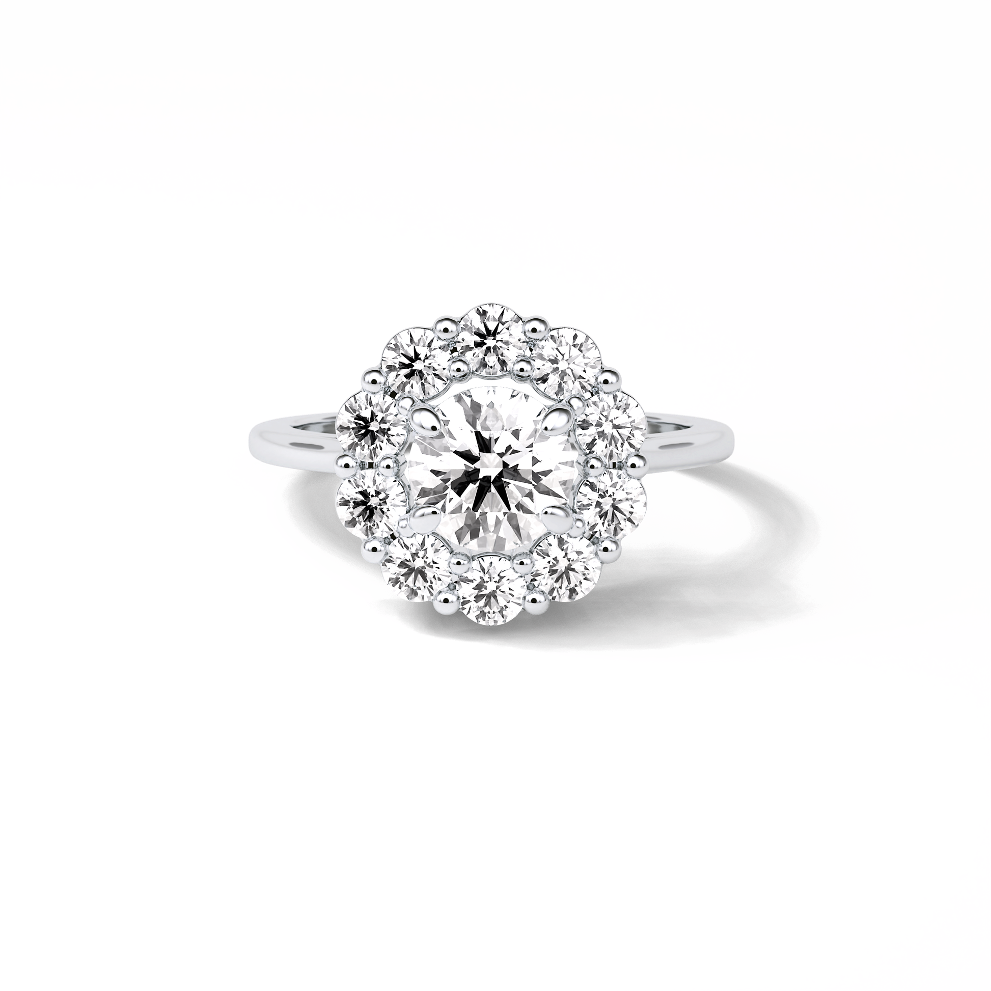 Round Halo Lab Grown Diamond Engagement Ring
