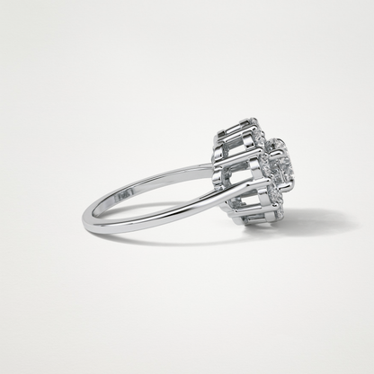 Round Halo Lab Grown Diamond Engagement Ring