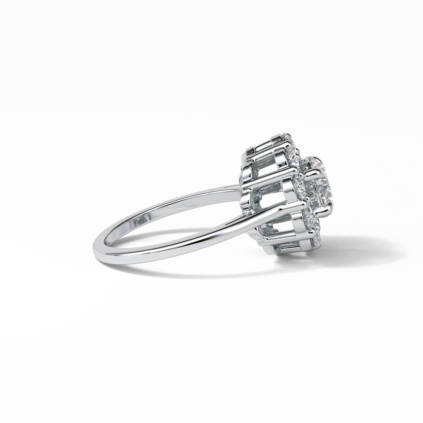 Round Halo Lab Grown Diamond Engagement Ring