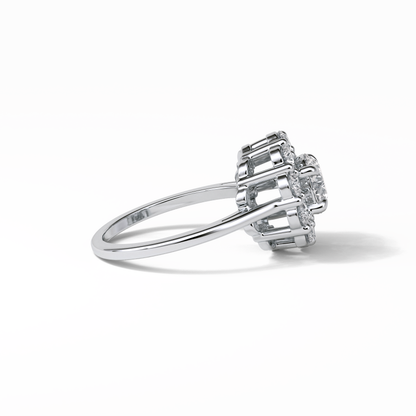 Round Halo Lab Grown Diamond Engagement Ring