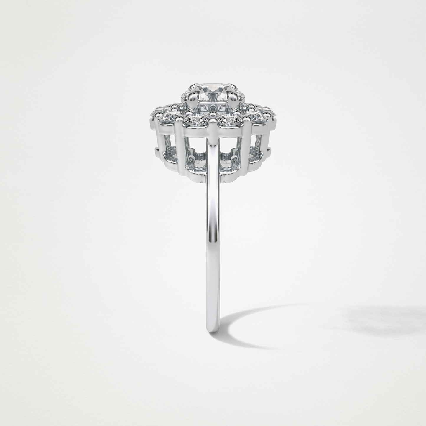 Round Halo Lab Grown Diamond Engagement Ring