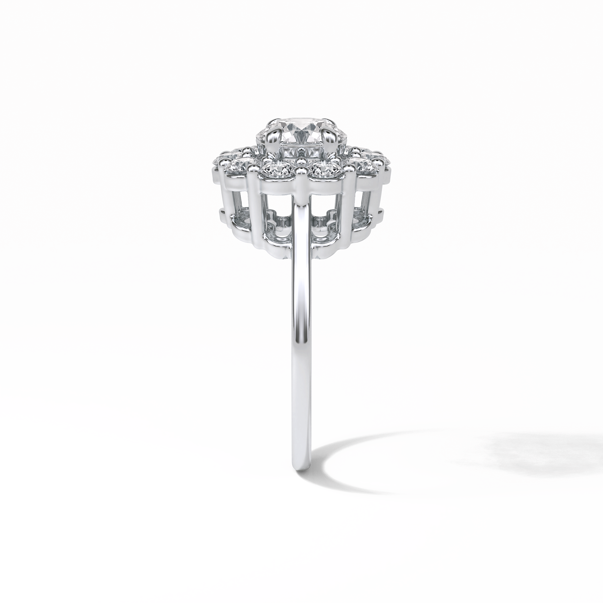 Round Halo Lab Grown Diamond Engagement Ring