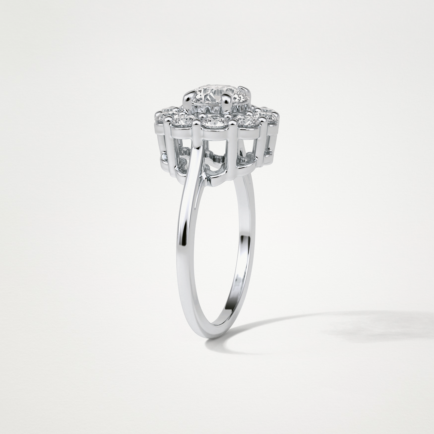 Round Halo Lab Grown Diamond Engagement Ring