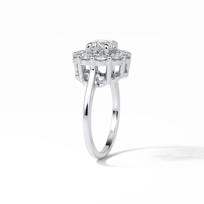 Round Halo Lab Grown Diamond Engagement Ring