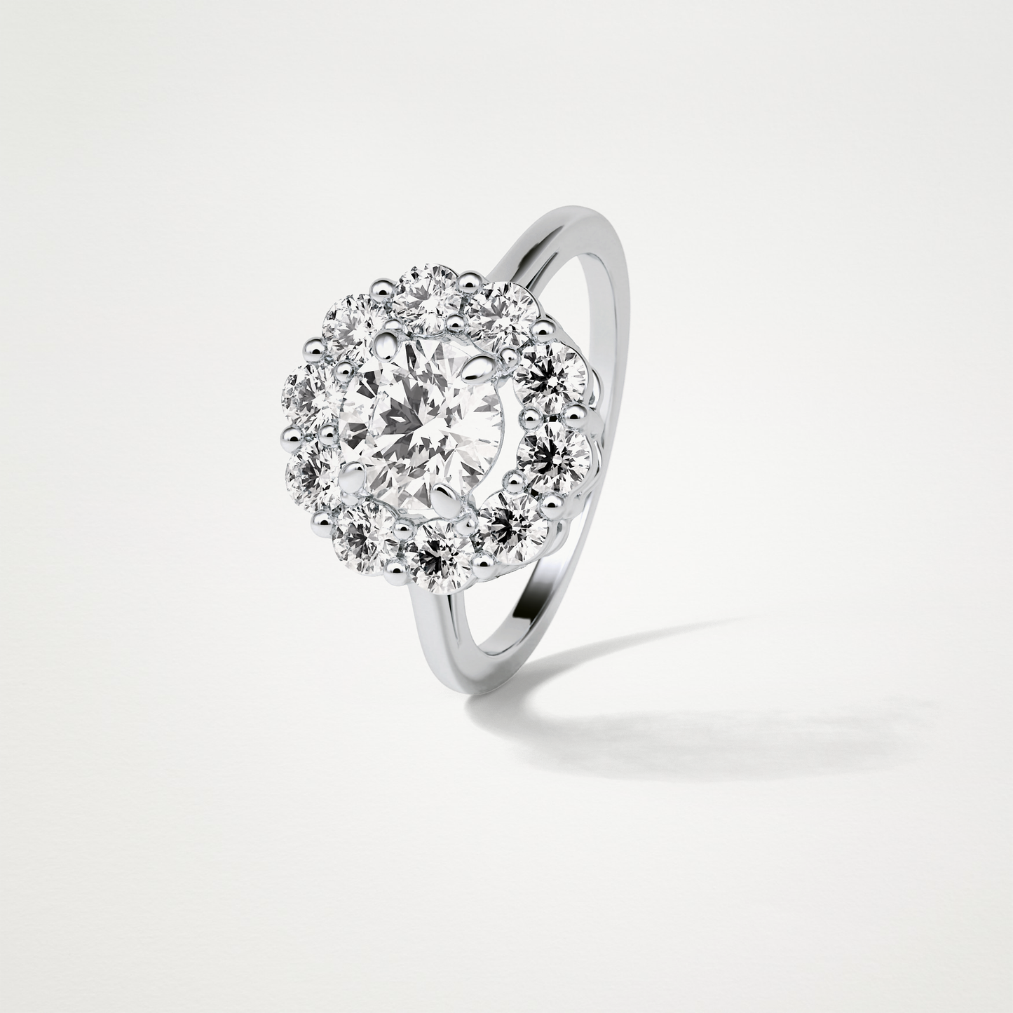 Round Halo Lab Grown Diamond Engagement Ring