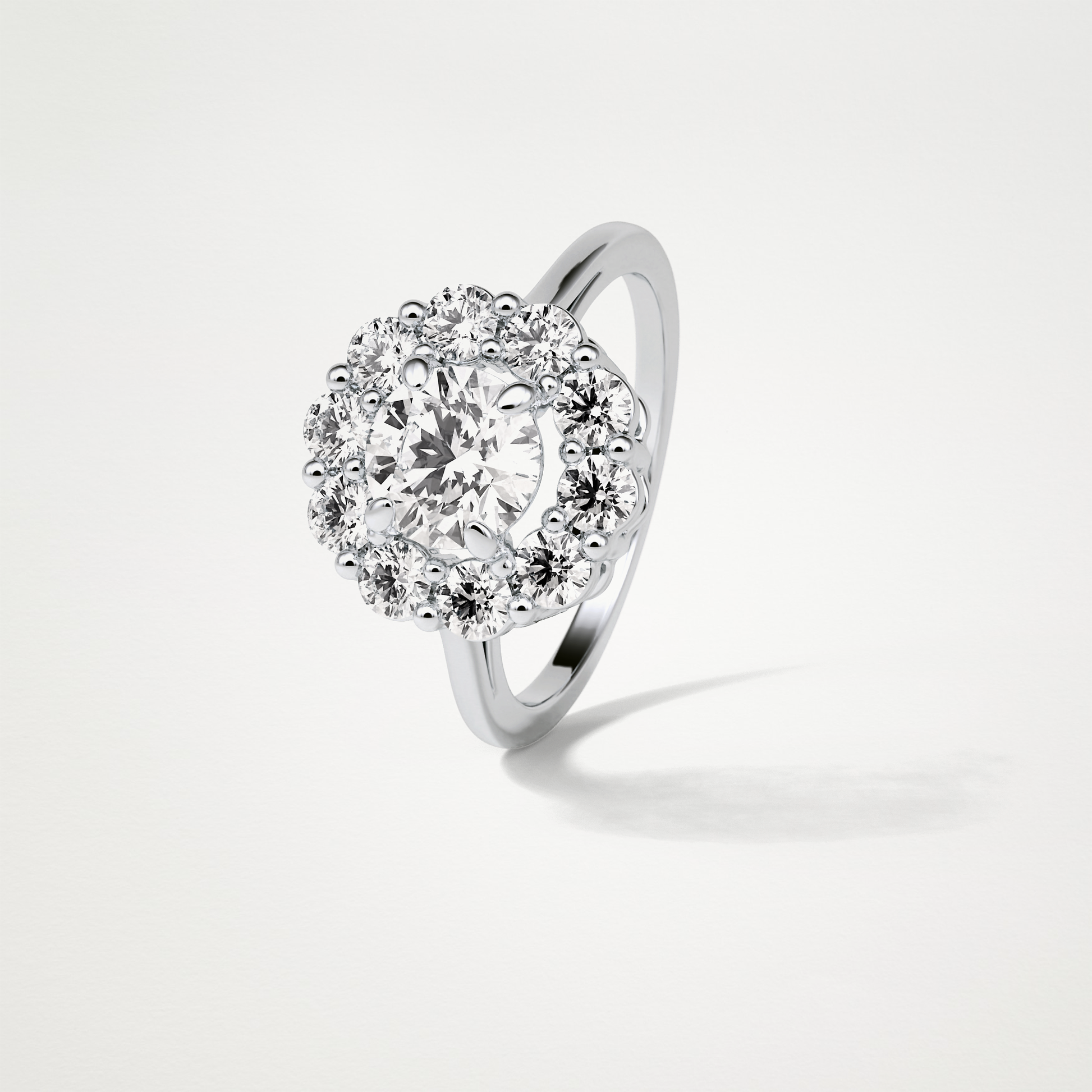 Round Halo Lab Grown Diamond Engagement Ring