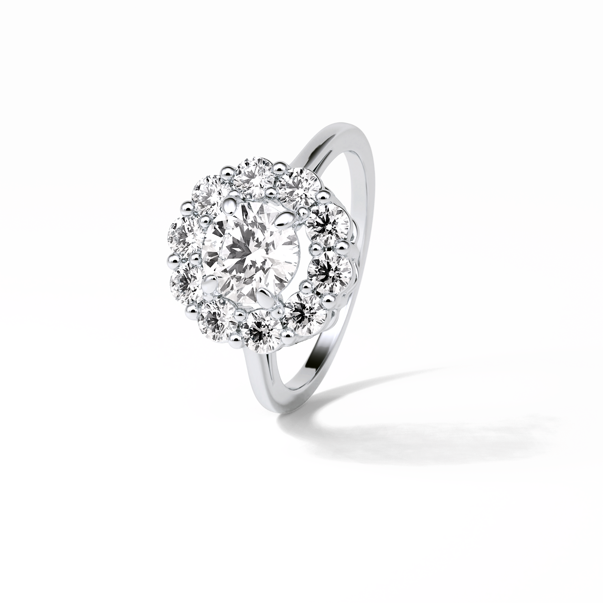 Round Halo Lab Grown Diamond Engagement Ring