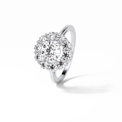 Round Halo Lab Grown Diamond Engagement Ring