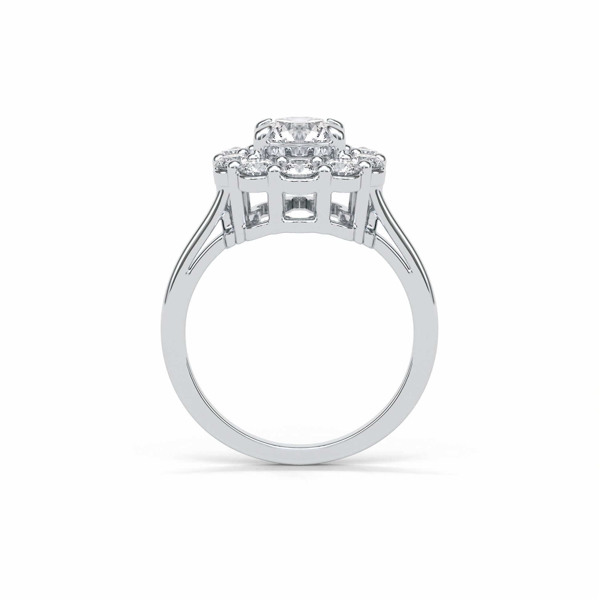Round Halo Lab Grown Diamond Engagement Ring