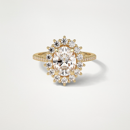 Oval Halo & Pave Lab Grown Diamond Engagement Ring