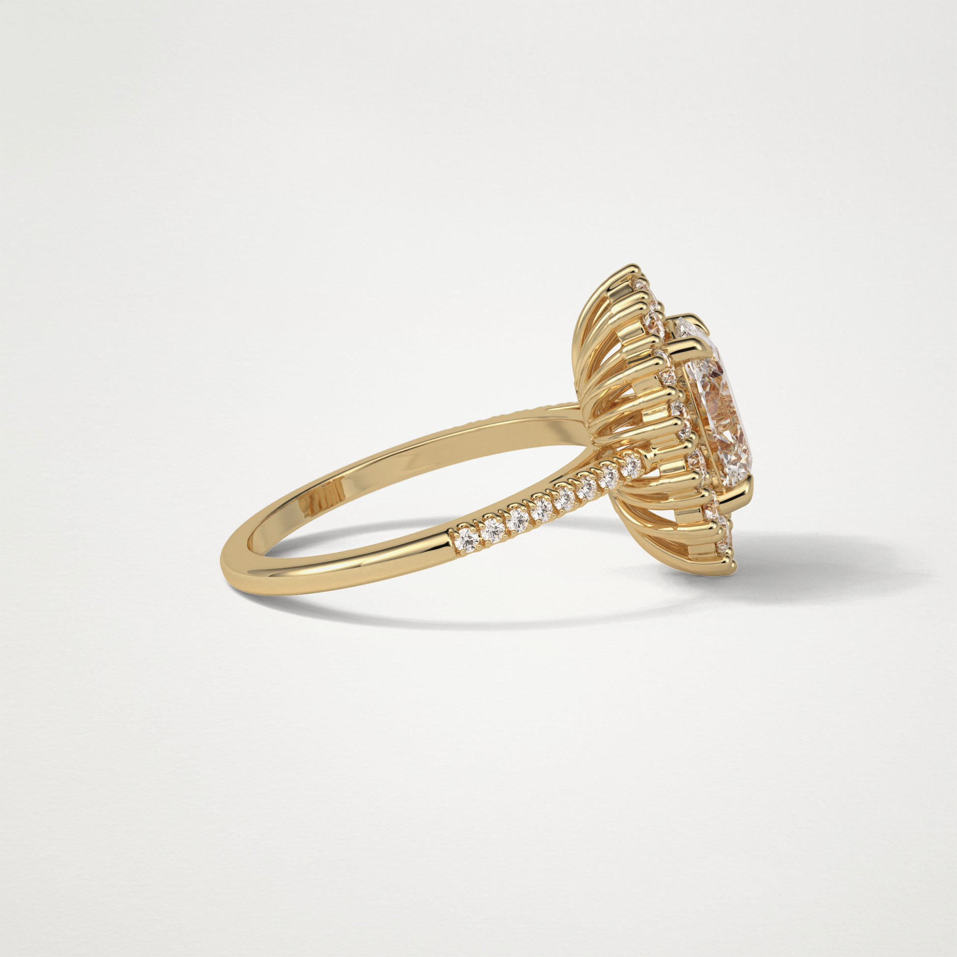 Oval Halo & Pave Lab Grown Diamond Engagement Ring