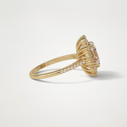 Oval Halo & Pave Lab Grown Diamond Engagement Ring