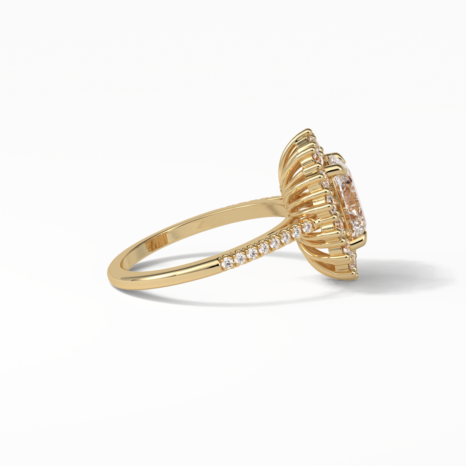 Oval Halo & Pave Lab Grown Diamond Engagement Ring