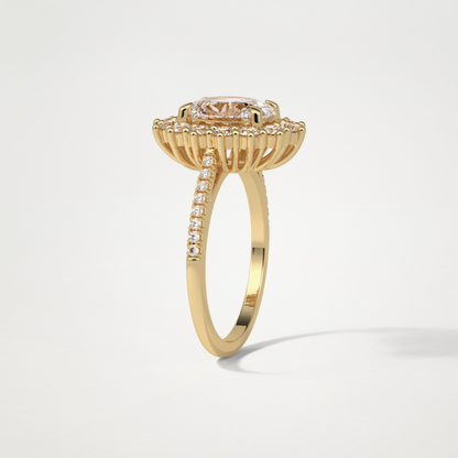 Oval Halo & Pave Lab Grown Diamond Engagement Ring