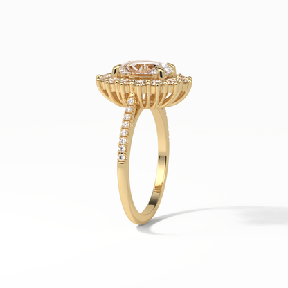 Oval Halo & Pave Lab Grown Diamond Engagement Ring
