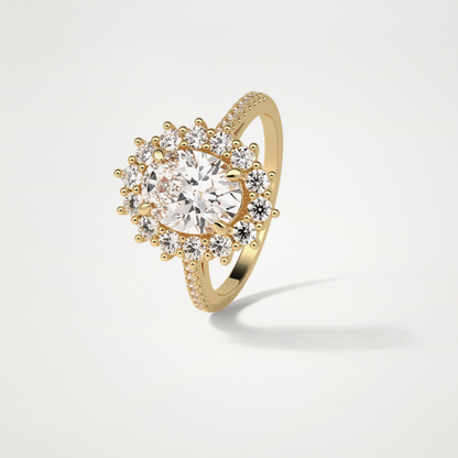 Oval Halo & Pave Lab Grown Diamond Engagement Ring