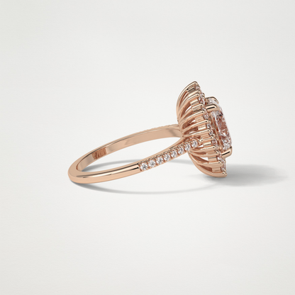 Oval Halo & Pave Lab Grown Diamond Engagement Ring
