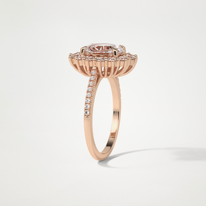 Oval Halo & Pave Lab Grown Diamond Engagement Ring