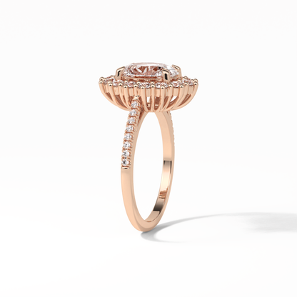 Oval Halo & Pave Lab Grown Diamond Engagement Ring