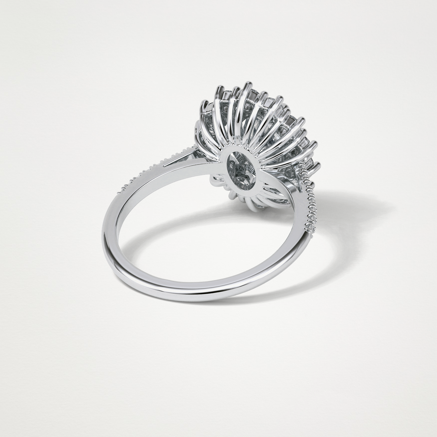 Oval Halo & Pave Lab Grown Diamond Engagement Ring