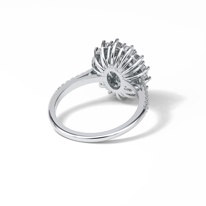 Oval Halo & Pave Lab Grown Diamond Engagement Ring