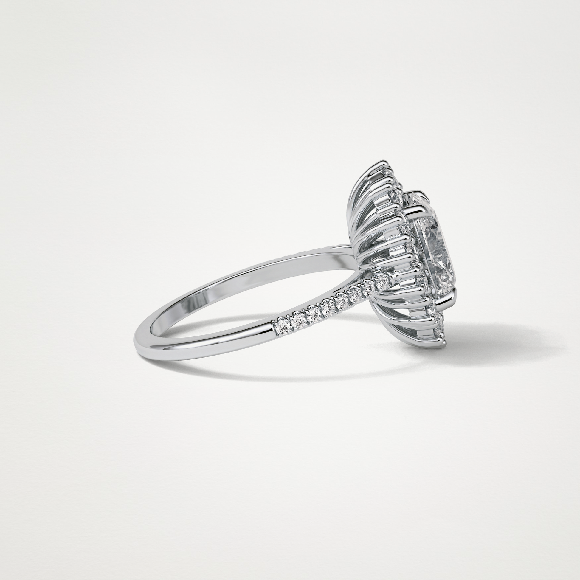 Oval Halo & Pave Lab Grown Diamond Engagement Ring