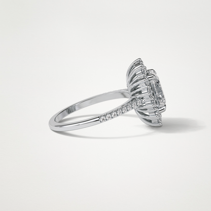 Oval Halo & Pave Lab Grown Diamond Engagement Ring