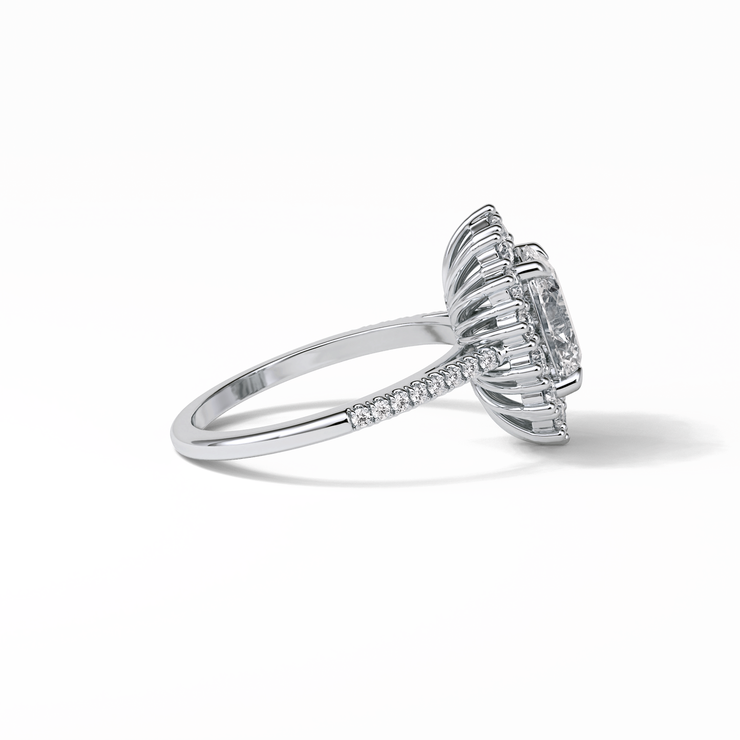 Oval Halo & Pave Lab Grown Diamond Engagement Ring