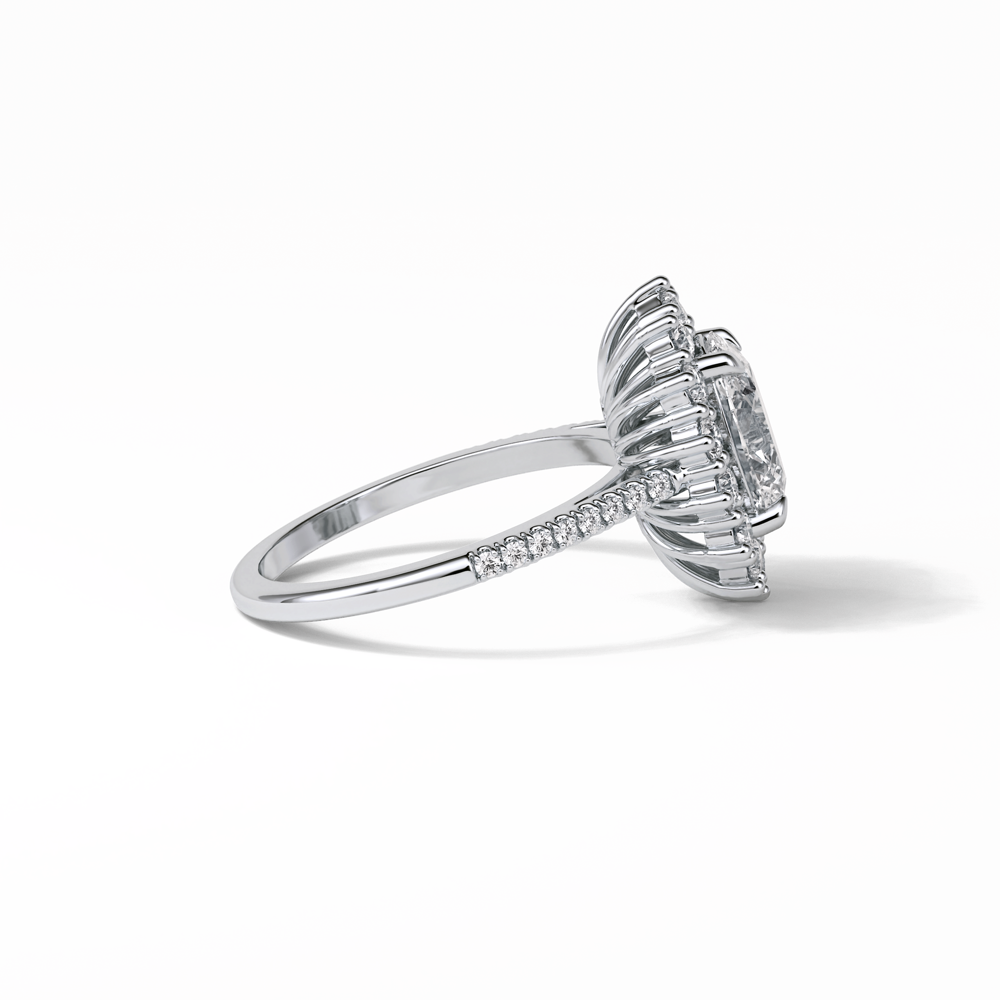Oval Halo & Pave Lab Grown Diamond Engagement Ring