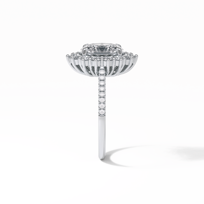 Oval Halo & Pave Lab Grown Diamond Engagement Ring