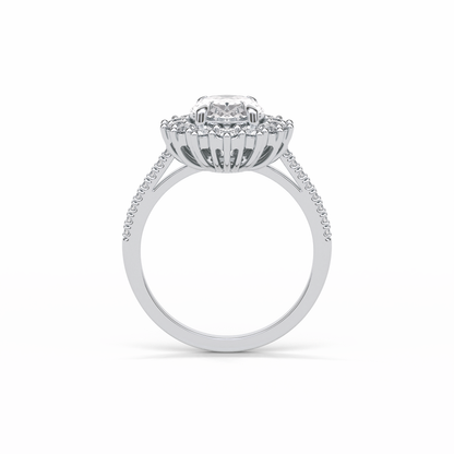 Oval Halo & Pave Lab Grown Diamond Engagement Ring