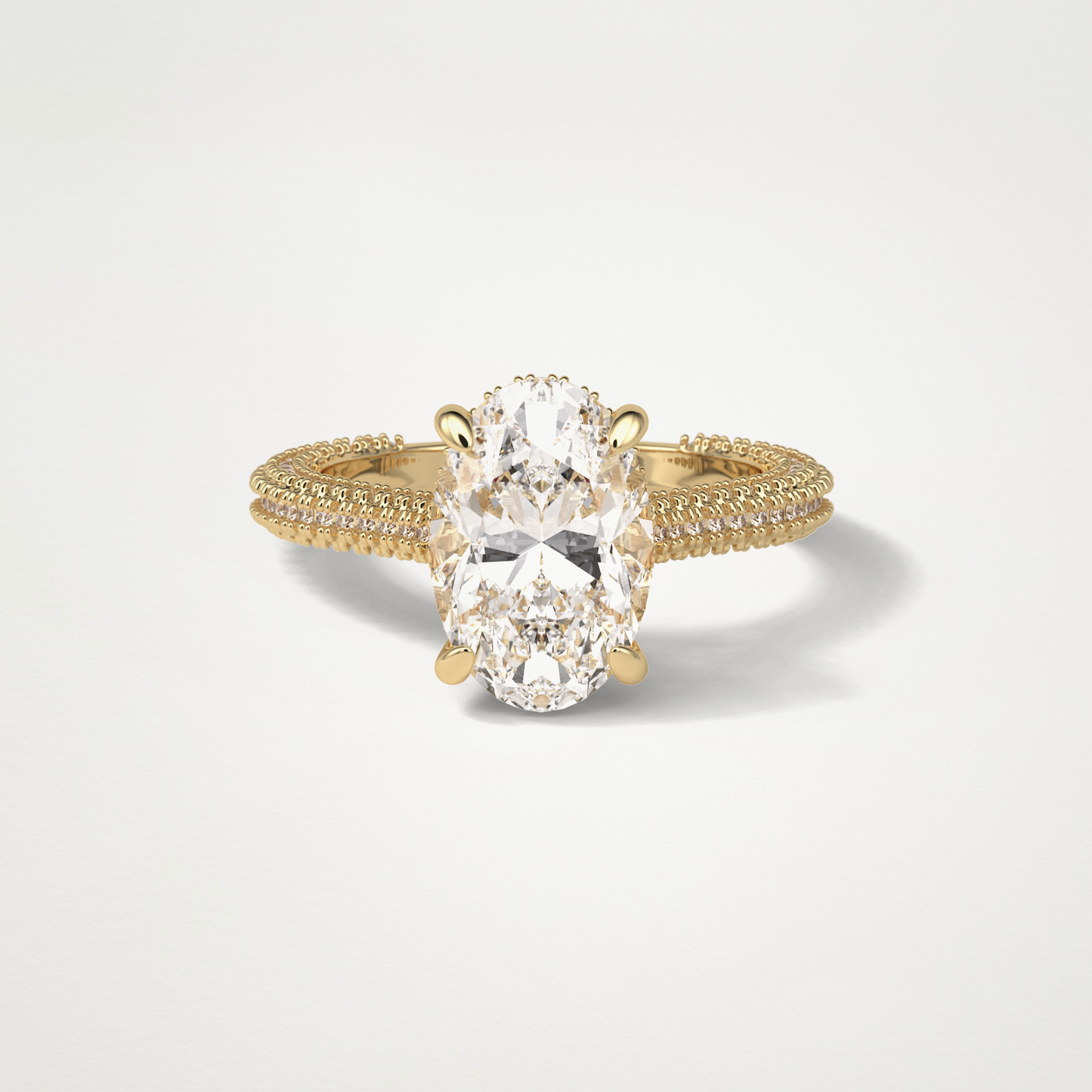 Oval Pave & Hidden Halo Lab Grown Diamond Engagement Ring