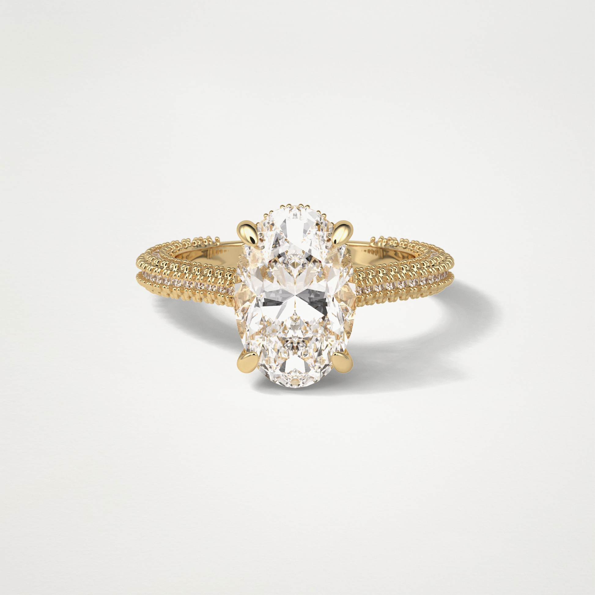 Oval Pave & Hidden Halo Lab Grown Diamond Engagement Ring