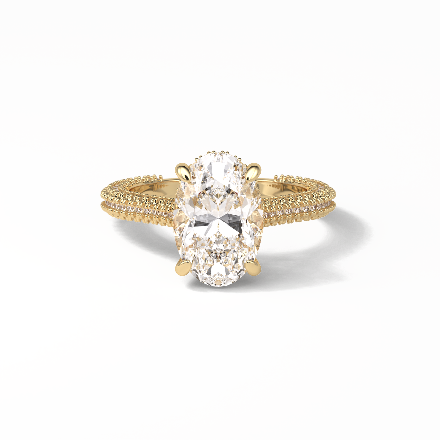 Oval Pave & Hidden Halo Lab Grown Diamond Engagement Ring