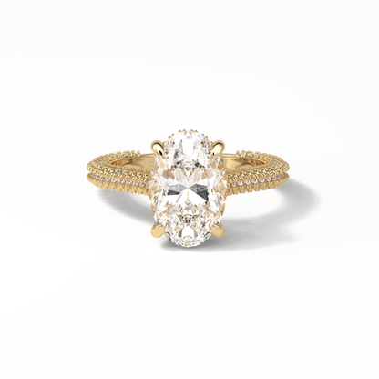 Oval Pave & Hidden Halo Lab Grown Diamond Engagement Ring
