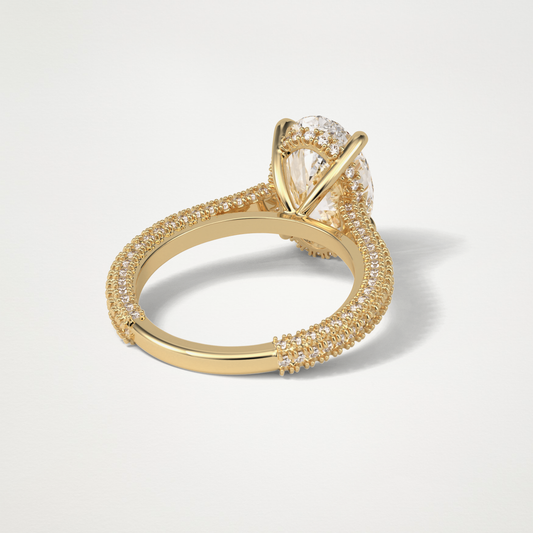 Oval Pave & Hidden Halo Lab Grown Diamond Engagement Ring