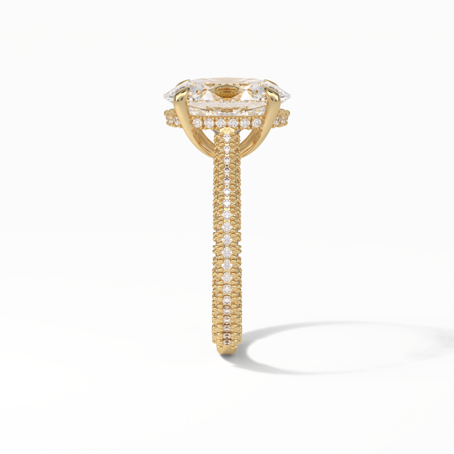 Oval Pave & Hidden Halo Lab Grown Diamond Engagement Ring