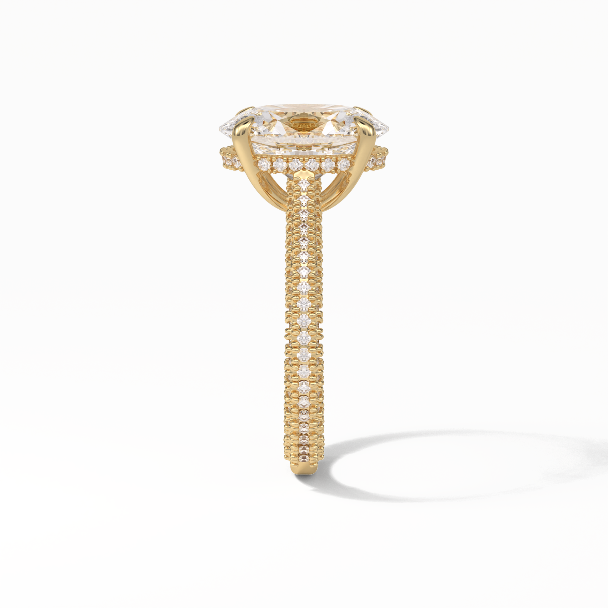 Oval Pave & Hidden Halo Lab Grown Diamond Engagement Ring