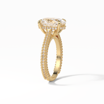 Oval Pave & Hidden Halo Lab Grown Diamond Engagement Ring